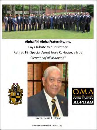 (FBI) and Alpha Phi Alpha Fraternity hosted a black-tie gala to Honor Those Among Us. Sixteen pioneers where recognized, including OML Brother Jesse C.