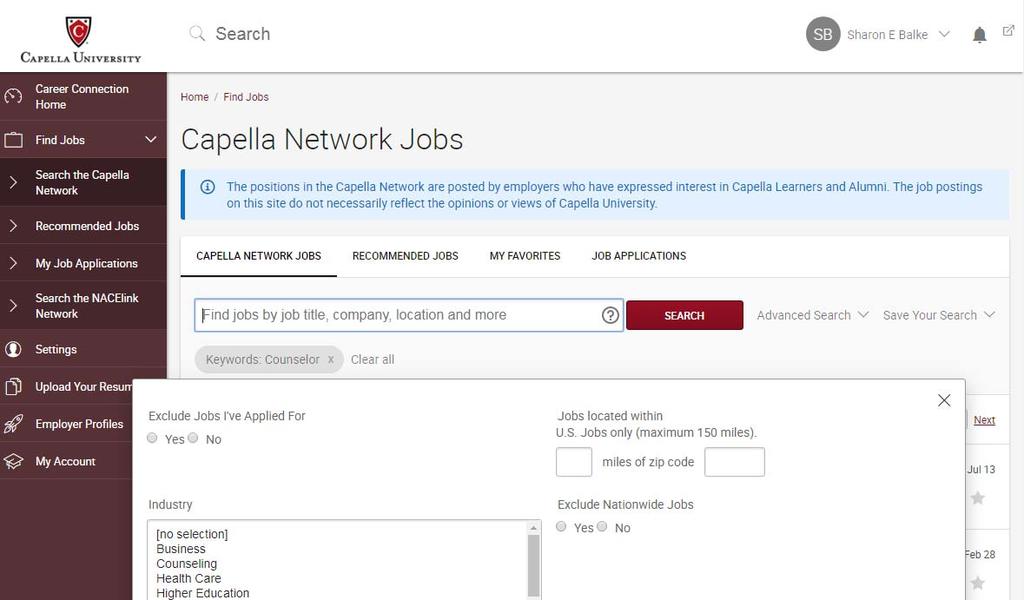 Create a Job Alert Create a job alert to be notified, via email, when new jobs that match your interests are posted to the Capella Network.. Click on the Find Jobs tab.