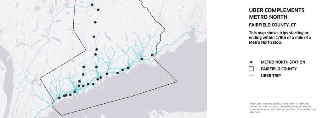 For example, Uber s data shows that in the month of June 2015, more than 30,000 trips were taken to or from 1 Metro-North Stations in Connecticut.