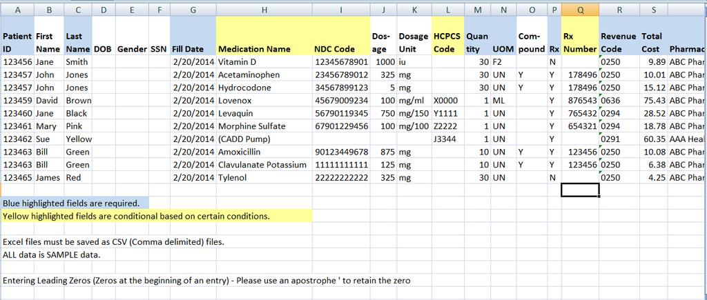 Medicatins Ppulating Claims with Details Relating t CMS Change Request 8358 Methd II - CSV File Uplad Capability Cnsl has created a dcument with file frmat specificatins that may be distributed t