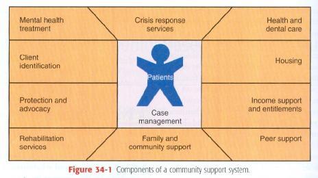A systems model of care: A systems model of community mental health operates on the philosophy that all aspects of a person's life need to be cared for basic human needs, physical health needs, and