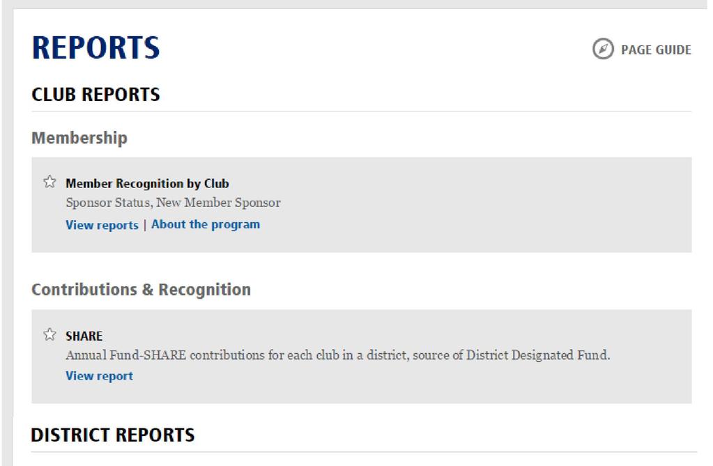 If you are a club leader, under Club Reports find Contributions &