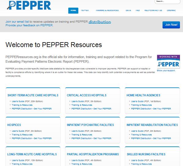 Screenshot of PEPPERresources.