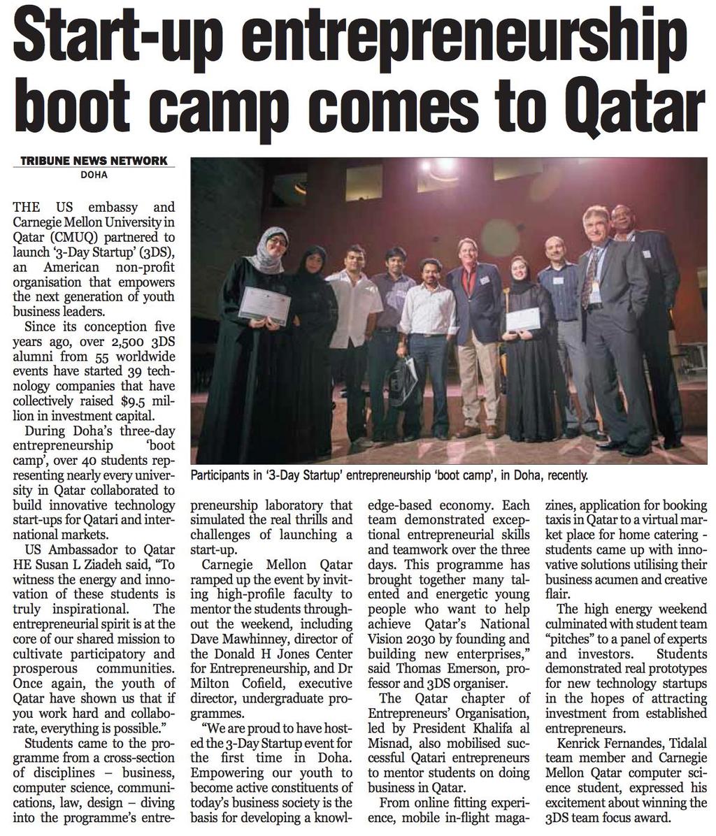 Source: Qatar Tribune Section /