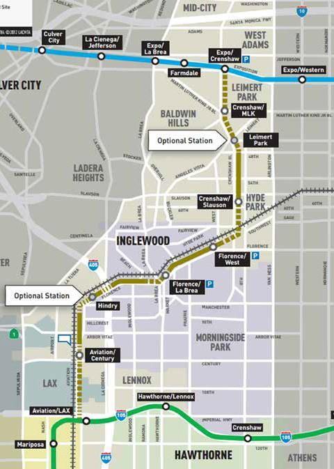 The rail line will run between the Metro Expo Line on Exposition