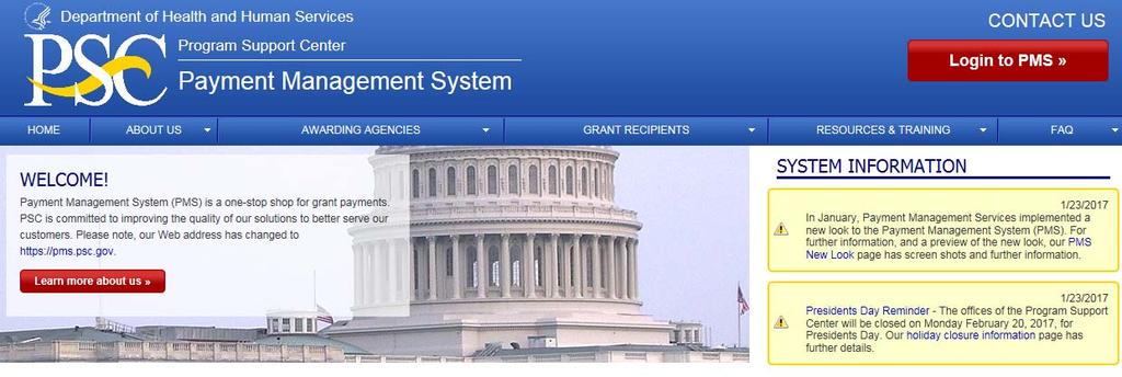 CDC (PMS Payment Management System) Internet Payment Request - Fund 4571 PAYMENT REQUEST Type www.dpm.psc.