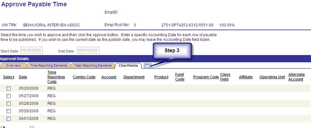 Step 4 - After all employees have been reviewed click the blue hyperlink Return to the Approval Summary at the bottom of the page.