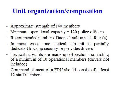 7 relocation or evacuation of staff and intervention where necessary for the protection of staff and in accordance with FPU capabilities Supporting police operations that require a formed response