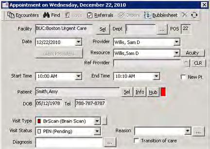Menu Set Objectives 3. Click the OK button. This appointment is now marked as a transition of care encounter. 170.
