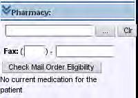The address, phone number, and fax number for the selected pharmacy are populated automatically.