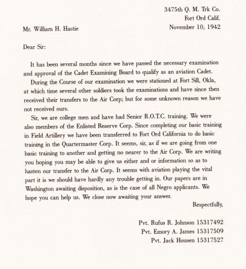FIGURE 3 1942 letter from Johnson,