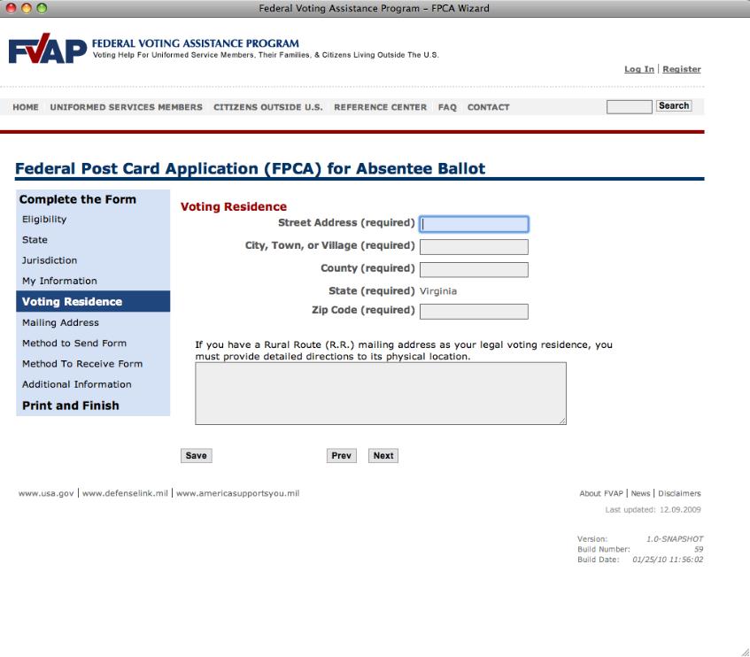 Online FPCA and FWAB Federal Post Card Application (FPCA)