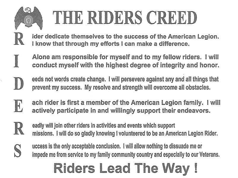 Legion Riders ~ Chapter 39 of each month at 6 pm before the Legion and Auxiliary meetings. Hope to see you at the next meeting on February 5 th at 6 pm. Stay warm and upright!