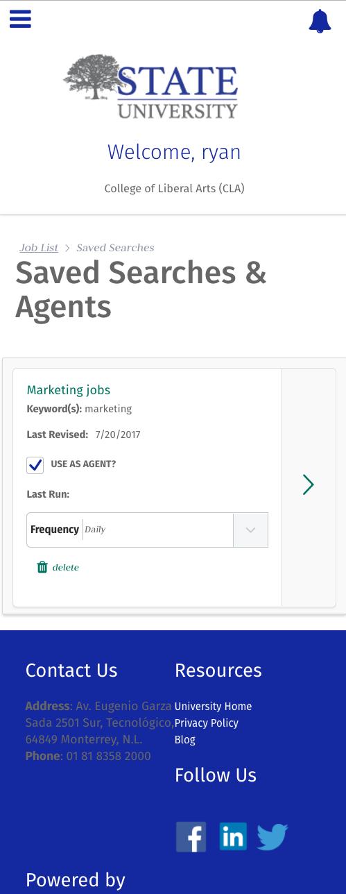 View saved searches, turn email alerts (agents)