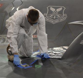 The B-2 Invisible due to it s special materials (LO) Its