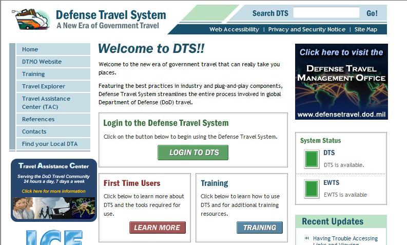 HQ RIO DEFENSE TRAVEL SYSTEM (DTS) DTS is a unit program and your detachment's Organization Defense Travel Administrator (ODTA) should be contacted for issues that arise in completing any