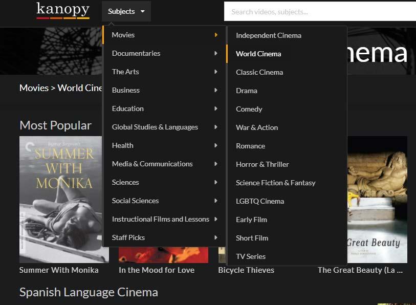 You can also stream Kanopy film and video with Apple TV, Chromecast, and