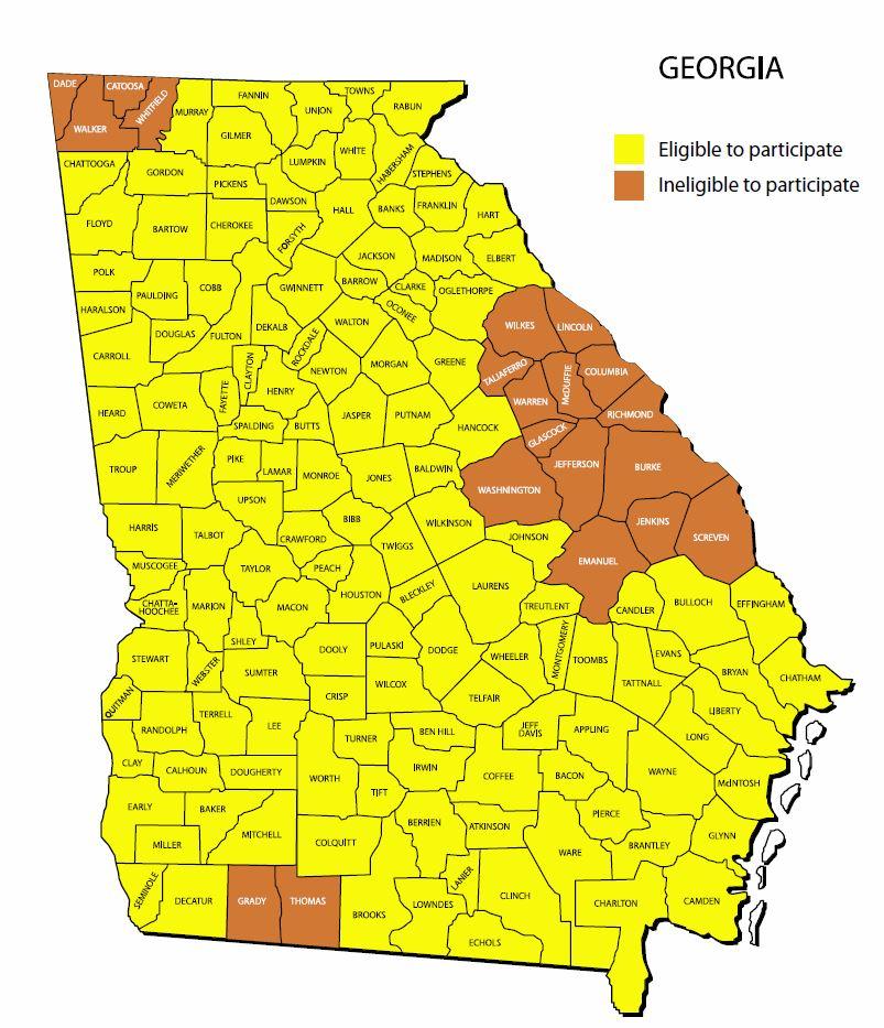 2014-2015 GAE DISTRICT ELIGIBILITY SPELLING BEE MAP *Please note that Decatur County is now eligible Please see list of
