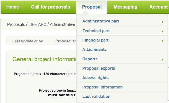- All the content of a proposal can be edited / viewed