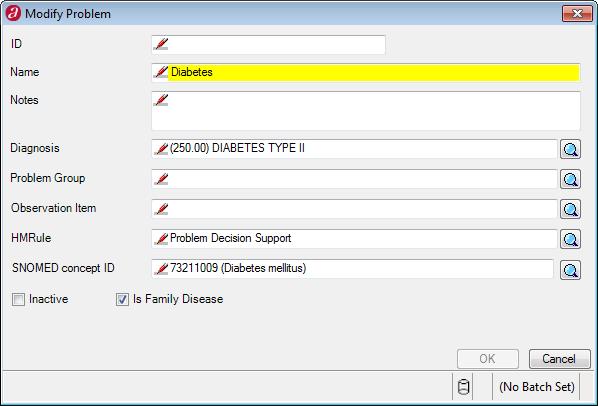 3. In the SNOMED Concept ID field, select the appropriate SNOMED code.