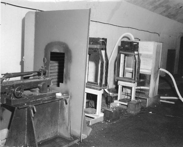 Rooney Figure 2. A plate being cooled with carbon dioxide before an armor acceptance test in 1962 firing lanes and refurbishing one of the original legacy ranges.