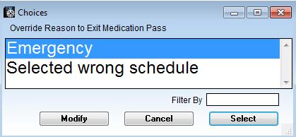 completion of the medication pass, the following prompt will be displayed. This setup option is located in the File Setup Companies Clinical tab EMAR Setup.