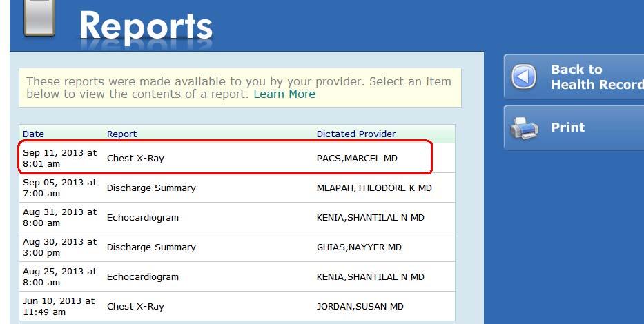D. Reports: Provider Reports are listed within this button, including your inpatient visit discharge