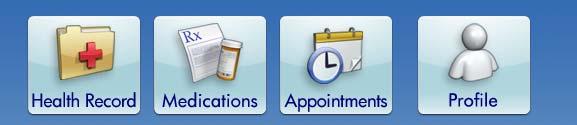 4 Main Buttons of Information on the Patient Portal I.