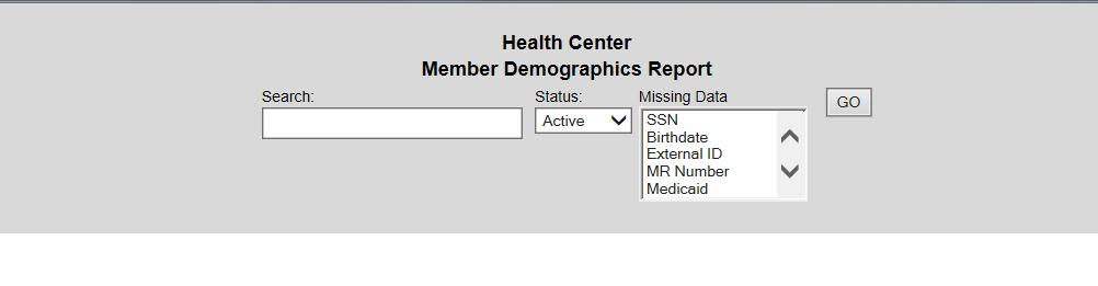Member Demographics Audit Report This report is designed to allow facilities to locate
