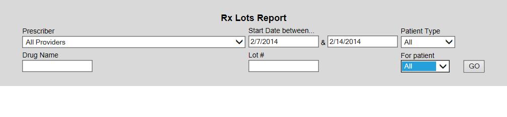 The Rx Lots report is designed to assist sites with tracking individual medication lot numbers that have been provided to patients using the Units or Rx Lot functions