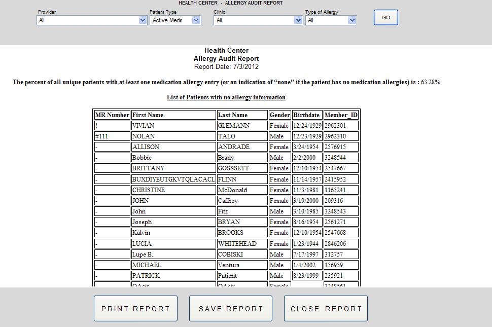 Allergy Audit Report This new report provides facilities with the ability to identify which client records in OrderConnect do not have an allergy (or NKA) listed.