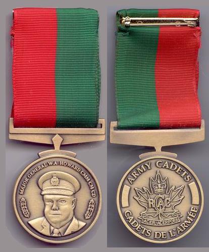 MEDALS of the ROYAL CANADIAN ARMY CADETS MAJOR GENERAL HOWARD AWARD The Major-General Howard Award is presented annually to the cadet in each province and territory that receives the highest overall