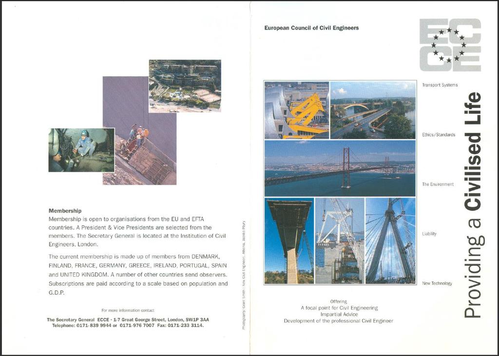 First ECCE leaflet 1985-1987 ECCE ASSOCIATE MEMBERSHIP European Council of Civil Engineers