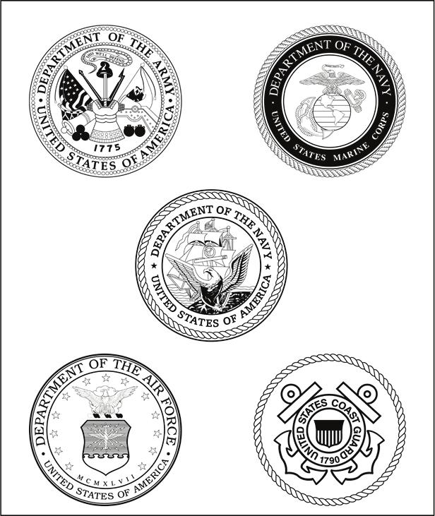Figure E 1. Illustrations of military emblems E 4. Construction design a. Body.