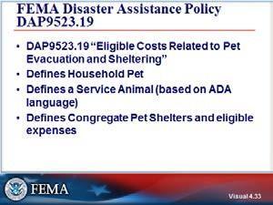 hotels and motels that accept pets 32 Post-Katrina Emergency Management Reform Act (PKEMRA) On October 6, 2006, the PETS Act was signed into law, amending Section 403 of the Stafford Act.