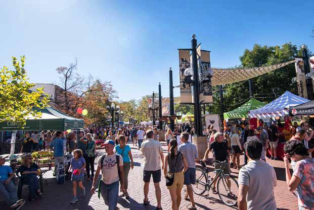 In addition, the Pearl Street Mall hosts an art show, featuring local and national artists and a children s carnival on 14th Street draws