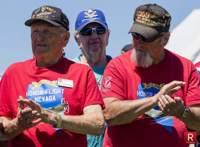 Participants of a recent Honor Flight Nevada trip. Photo: Ty O Neil Forbus introduced me to Roger Ferguson, a Vietnam veteran who was among the first Marines to go to Vietnam in 1965.