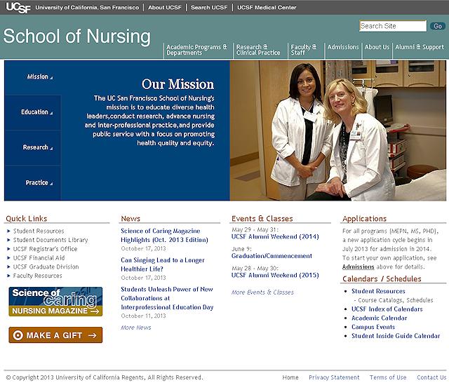 Enjoying Your Visit These slides complement the information available from the UCSF School of Nursing web site at http://nursing.ucsf.edu. Check the web site for the most current information.