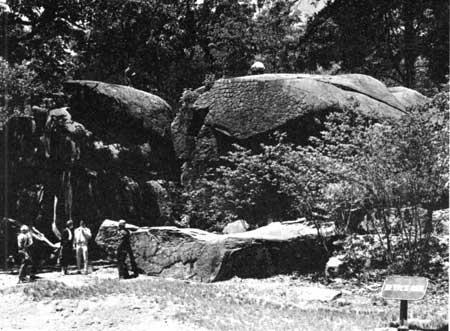 Devil's Den, a formation of large granite boulders used as defense positions by Confederate sharpshooters. Time now was the important element. Whatever could be done must be done quickly.