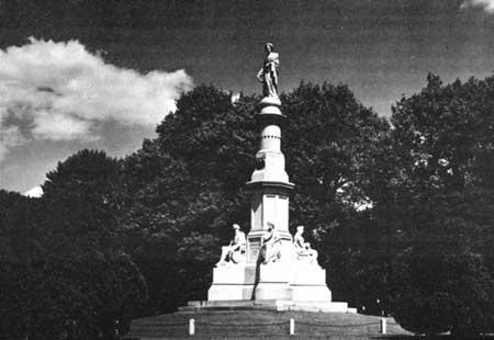 The Soldiers' National Monument honors the Federal dead who fell at Gettysburg. Dedicated July 1, 1869, it stands where Lincoln stood when he delivered the Gettysburg Address.