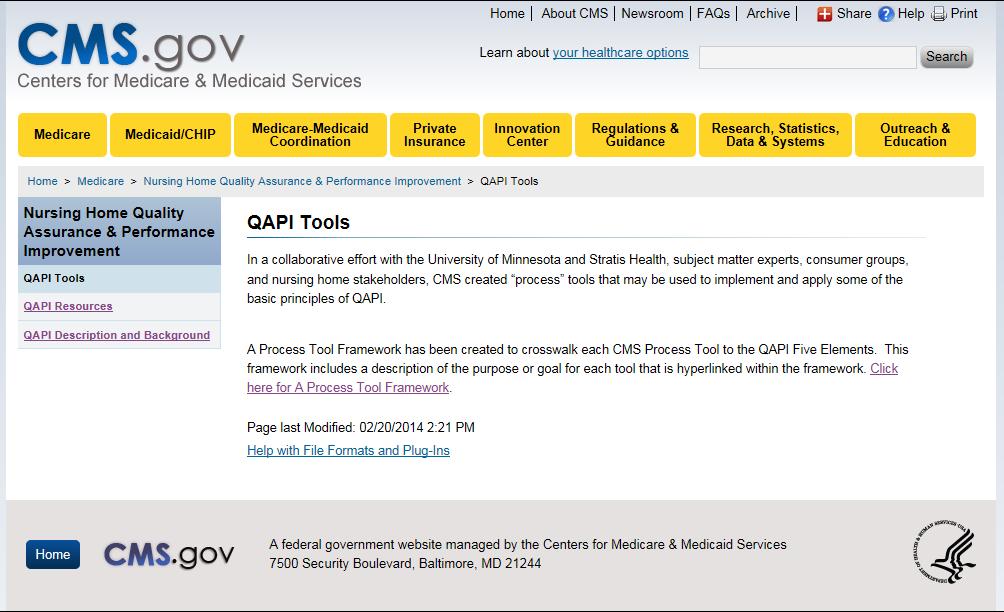 CMS QAPI Tools http://www.cms.