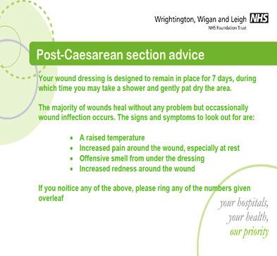 An information leaflet was produced for patients to help them report suspected wound infections at an early stage.