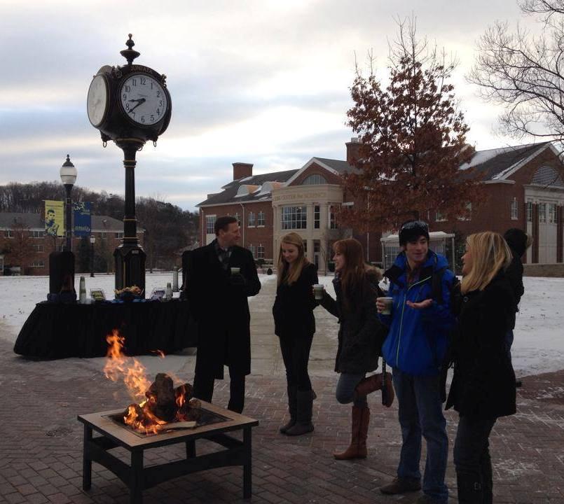 President Troha & the First Lady continue their new tradition of handing out hot chocolate and