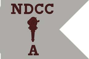 c. Companies of National Defense Cadet Corps. Guidons are silver gray with the ROTC torch enflamed, centered between NDCC above and the company designation below all in maroon (see fig 6 61).