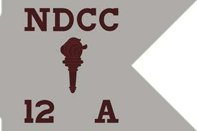 The regimental number is to the hoist and the company letter to the fly end of the guidon (see fig 6 62). Figure 6 61. National Defense Cadet Corps Figure 6 62.
