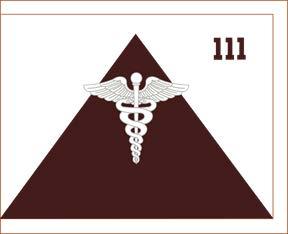 5 30. Named and numbered hospitals, convalescent centers, and named medical centers The flag is maroon on which is centered the insignia of branch of the U.S.