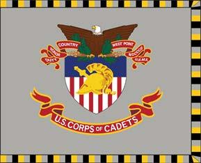 5 59. U.S. Corps of Cadets The flag is gray, with the coat of arms of the U.S. Military Academy centered thereon.