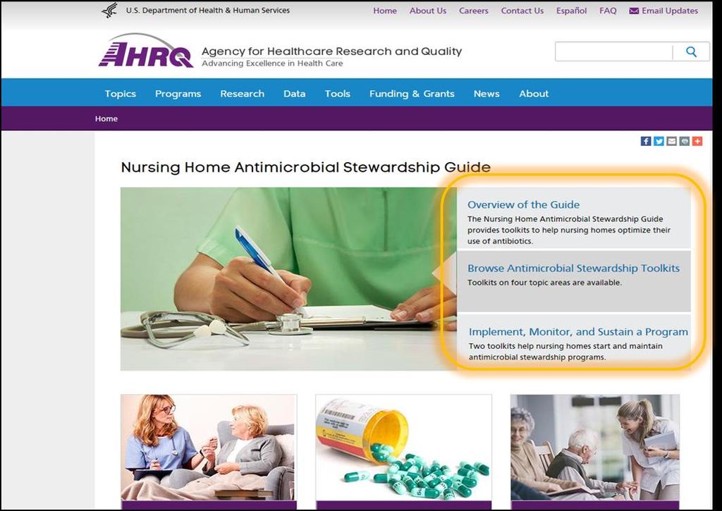 AHRQ NH Antimicrobial Stewardship Guide Examples of protocols,