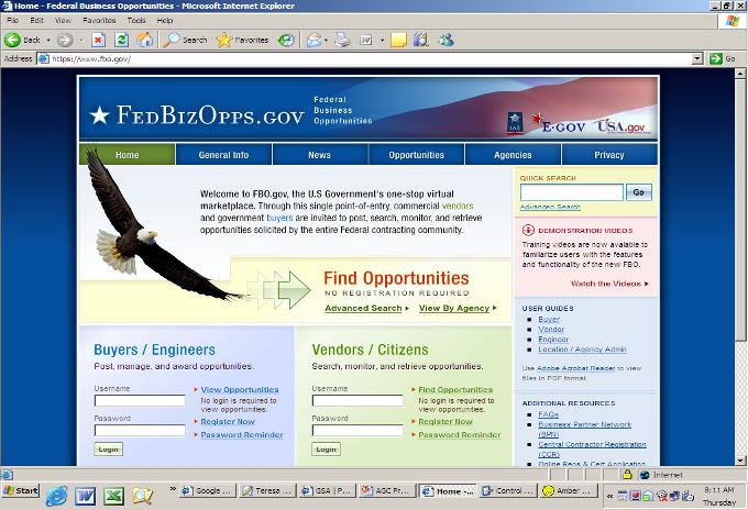 Federal Business Opportunities FedBizOpps www.fedbizopps.