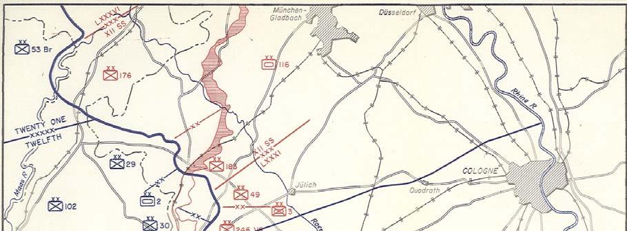 Map of the Aachen Front, November 1944.